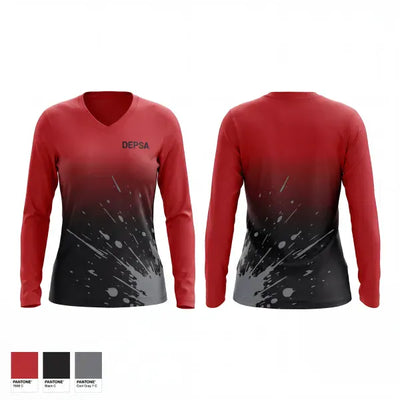 DEPSA 22197966 Women's Long Sleeve V-neck Shirt - 1