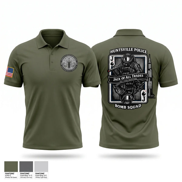 Short Sleeve Performance Polo, Huntsville Police Department Bomb Squad, Police, Teamtime, Team time, sublimation, custom sports apparel, team uniforms, spirit wear, spiritwear, sports uniforms, custom shirts, team store, custom team store, fundraiser sports, apparel fundraiser