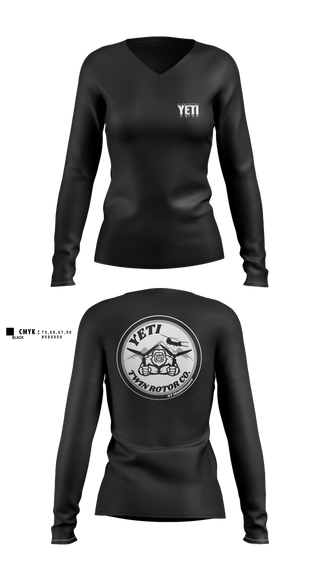 Womens Long Sleeve Vneck Shirt, 160th SOAR, , Teamtime, Team time, sublimation, custom sports apparel, team uniforms, spirit wear, spiritwear, sports uniforms, custom shirts, team store, custom team store, fundraiser sports, apparel fundraiser