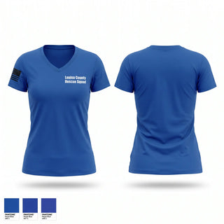 Womens Short Sleeve Vneck Shirt, Louisa County Rescue Squad, EMS/EMT, Teamtime, Team time, sublimation, custom sports apparel, team uniforms, spirit wear, spiritwear, sports uniforms, custom shirts, team store, custom team store, fundraiser sports, apparel fundraiser