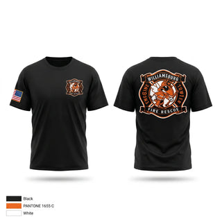 Old School Cotton Feel Shirt, Williamsburg Fire Department, Fire Department, Teamtime, Team time, sublimation, custom sports apparel, team uniforms, spirit wear, spiritwear, sports uniforms, custom shirts, team store, custom team store, fundraiser sports, apparel fundraiser