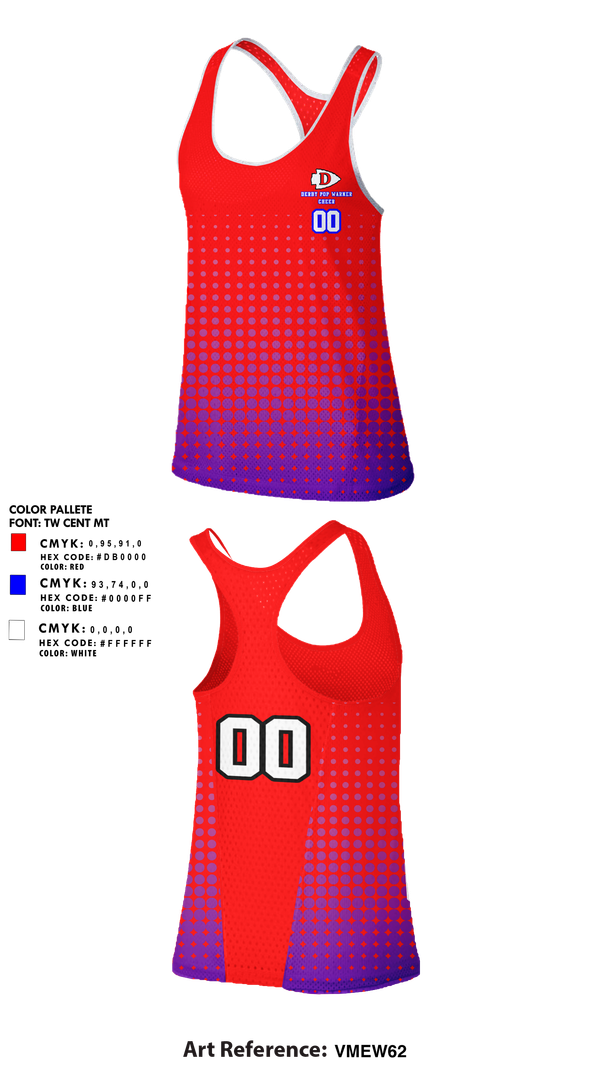 Tank Top, Derby Pop Warner Cheer, Cheer, Teamtime, Team time, sublimation, custom sports apparel, team uniforms, spirit wear, spiritwear, sports uniforms, custom shirts, team store, custom team store, fundraiser sports, apparel fundraiser