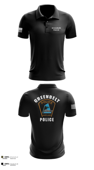 Short Sleeve Performance Polo, Greenbelt Patrol, Police, Teamtime, Team time, sublimation, custom sports apparel, team uniforms, spirit wear, spiritwear, sports uniforms, custom shirts, team store, custom team store, fundraiser sports, apparel fundraiser