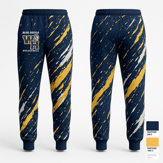 Joggers, Blue devils volleyball, Men's Volleyball, Teamtime, Team time, sublimation, custom sports apparel, team uniforms, spirit wear, spiritwear, sports uniforms, custom shirts, team store, custom team store, fundraiser sports, apparel fundraiser