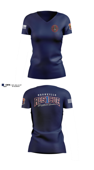 Womens Short Sleeve Vneck Shirt, RESCUE 1, Fire Department, Teamtime, Team time, sublimation, custom sports apparel, team uniforms, spirit wear, spiritwear, sports uniforms, custom shirts, team store, custom team store, fundraiser sports, apparel fundraiser