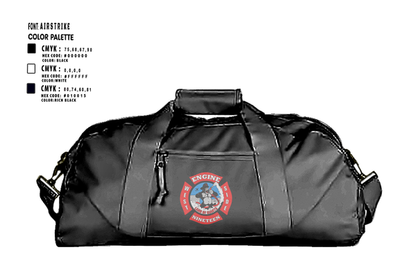 Duffle Bag, Station 19, Fire Department, Teamtime, Team time, sublimation, custom sports apparel, team uniforms, spirit wear, spiritwear, sports uniforms, custom shirts, team store, custom team store, fundraiser sports, apparel fundraiser