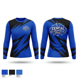 Long Sleeve Performance Shirt, CenCal, Cheer, Teamtime, Team time, sublimation, custom sports apparel, team uniforms, spirit wear, spiritwear, sports uniforms, custom shirts, team store, custom team store, fundraiser sports, apparel fundraiser