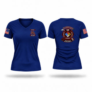 Womens Short Sleeve Vneck Shirt, Lansing FD - Station #4, Fire Department, Teamtime, Team time, sublimation, custom sports apparel, team uniforms, spirit wear, spiritwear, sports uniforms, custom shirts, team store, custom team store, fundraiser sports, apparel fundraiser