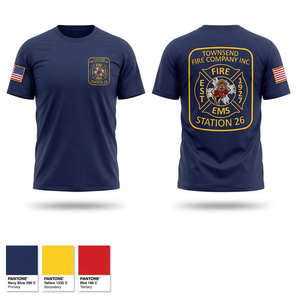 Old School Cotton Feel Shirt, Townsend Fire Company, Fire Department, Teamtime, Team time, sublimation, custom sports apparel, team uniforms, spirit wear, spiritwear, sports uniforms, custom shirts, team store, custom team store, fundraiser sports, apparel fundraiser