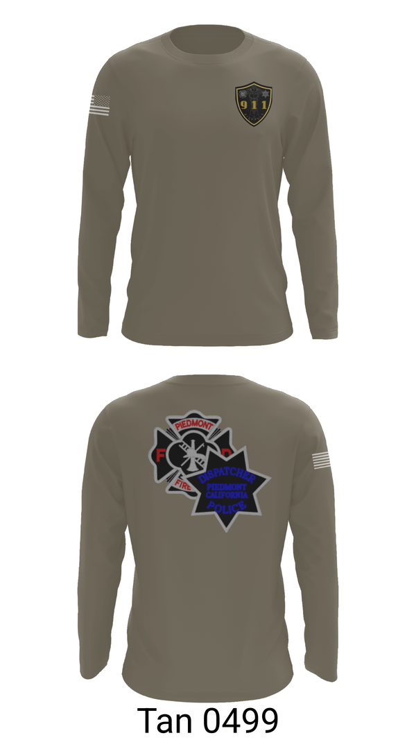 Long Sleeve Performance Shirt, Piedmont Dispatchers, Fire Department, Teamtime, Team time, sublimation, custom sports apparel, team uniforms, spirit wear, spiritwear, sports uniforms, custom shirts, team store, custom team store, fundraiser sports, apparel fundraiser