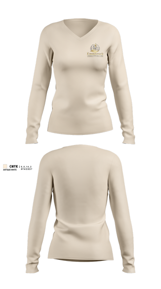 Womens Long Sleeve Vneck Shirt, EMMBROCK COMMUNITY SERVICES, , Teamtime, Team time, sublimation, custom sports apparel, team uniforms, spirit wear, spiritwear, sports uniforms, custom shirts, team store, custom team store, fundraiser sports, apparel fundraiser