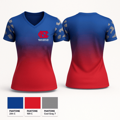 Neshoba Central High School Track & Field 38705884 Women's Short Sleeve V-neck Shirt - 25 (1)