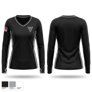 Womens Long Sleeve Vneck Shirt, Paulsboro Police Department, Police, Teamtime, Team time, sublimation, custom sports apparel, team uniforms, spirit wear, spiritwear, sports uniforms, custom shirts, team store, custom team store, fundraiser sports, apparel fundraiser