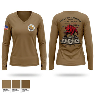 Womens Long Sleeve Vneck Shirt, 93rd Finance Battalion, National Guard, Teamtime, Team time, sublimation, custom sports apparel, team uniforms, spirit wear, spiritwear, sports uniforms, custom shirts, team store, custom team store, fundraiser sports, apparel fundraiser