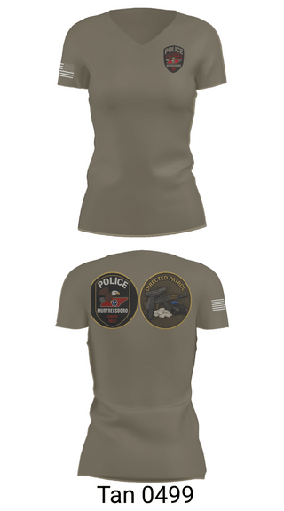 Womens Short Sleeve Vneck Shirt, Murfreesboro Directed Patrol, Police, Teamtime, Team time, sublimation, custom sports apparel, team uniforms, spirit wear, spiritwear, sports uniforms, custom shirts, team store, custom team store, fundraiser sports, apparel fundraiser