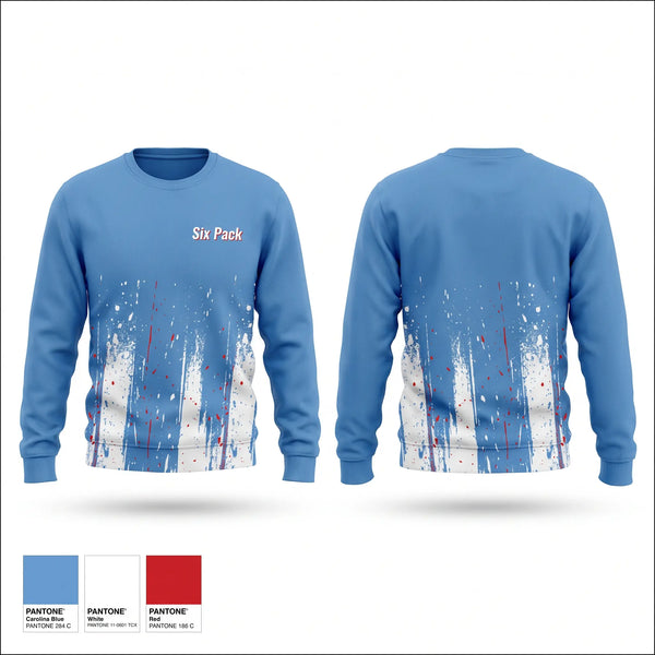 Crew Neck Sweatshirt, Six Pack, Men's Lacrosse, Teamtime, Team time, sublimation, custom sports apparel, team uniforms, spirit wear, spiritwear, sports uniforms, custom shirts, team store, custom team store, fundraiser sports, apparel fundraiser