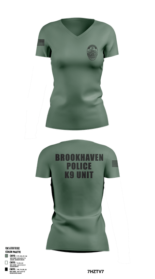 Womens Short Sleeve Vneck Shirt, Brookhaven K9 Unit, Police, Teamtime, Team time, sublimation, custom sports apparel, team uniforms, spirit wear, spiritwear, sports uniforms, custom shirts, team store, custom team store, fundraiser sports, apparel fundraiser