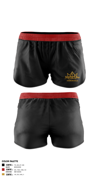 Womens Shorts, Alpha One Immortals, Softball, Teamtime, Team time, sublimation, custom sports apparel, team uniforms, spirit wear, spiritwear, sports uniforms, custom shirts, team store, custom team store, fundraiser sports, apparel fundraiser