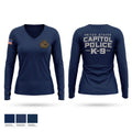 United States Capitol Police K9 Women's Long Sleeve V-neck Shirt - 1