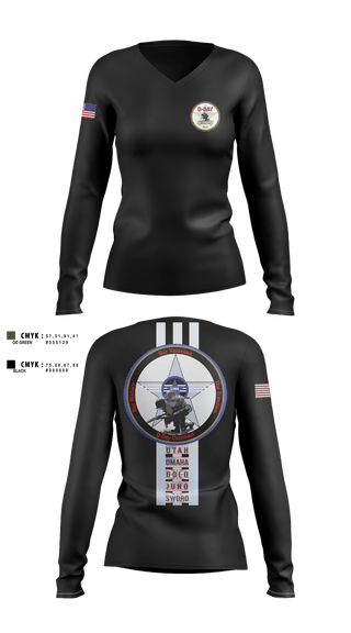 Womens Long Sleeve Vneck Shirt, Shawnee Fire District, Fire Department, Teamtime, Team time, sublimation, custom sports apparel, team uniforms, spirit wear, spiritwear, sports uniforms, custom shirts, team store, custom team store, fundraiser sports, apparel fundraiser