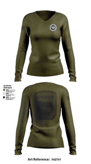 Womens Long Sleeve Vneck Shirt, San Miguel County Tactical Team, Police, Teamtime, Team time, sublimation, custom sports apparel, team uniforms, spirit wear, spiritwear, sports uniforms, custom shirts, team store, custom team store, fundraiser sports, apparel fundraiser