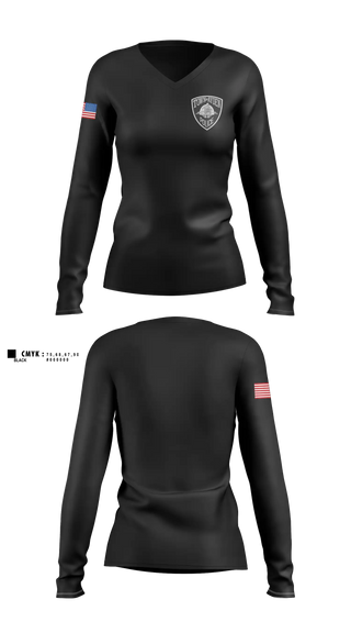 Womens Long Sleeve Vneck Shirt, Ayden Police Department, Police, Teamtime, Team time, sublimation, custom sports apparel, team uniforms, spirit wear, spiritwear, sports uniforms, custom shirts, team store, custom team store, fundraiser sports, apparel fundraiser