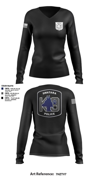 Womens Long Sleeve Vneck Shirt, Swatara K9, Police, Teamtime, Team time, sublimation, custom sports apparel, team uniforms, spirit wear, spiritwear, sports uniforms, custom shirts, team store, custom team store, fundraiser sports, apparel fundraiser