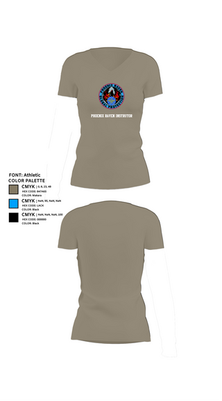 Womens Short Sleeve Vneck Shirt, Phoenix Raven Instrutor, , Teamtime, Team time, sublimation, custom sports apparel, team uniforms, spirit wear, spiritwear, sports uniforms, custom shirts, team store, custom team store, fundraiser sports, apparel fundraiser