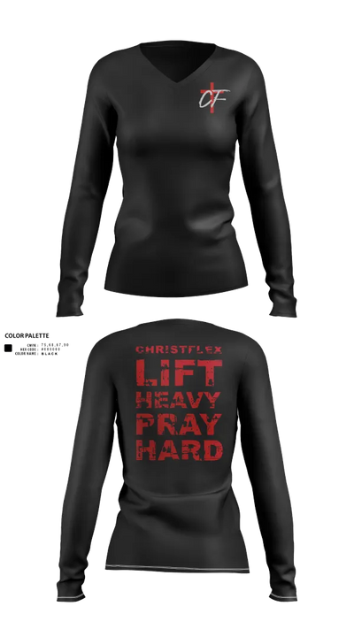 CHRISTFLEX 81432592 Women's Long Sleeve V-neck Shirt - 30