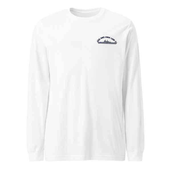USS IWO JIMA LHD7 FRG Unisex Long Sleeve Tee | Bella + Canvas 3501