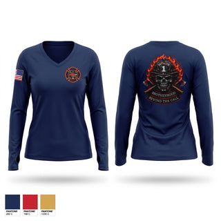 Womens Long Sleeve Vneck Shirt, Bolivar County Volunteer Fire Department, Fire Department, Teamtime, Team time, sublimation, custom sports apparel, team uniforms, spirit wear, spiritwear, sports uniforms, custom shirts, team store, custom team store, fundraiser sports, apparel fundraiser