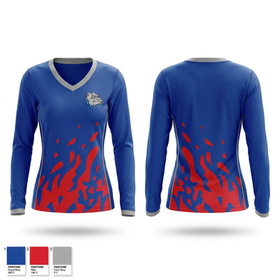 Bulldogs Women's Long Sleeve V-neck Shirt - 1