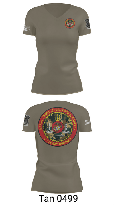 Marine Corps Security Forces Battalion 39264653 Women's Short Sleeve V-neck Shirt - 65