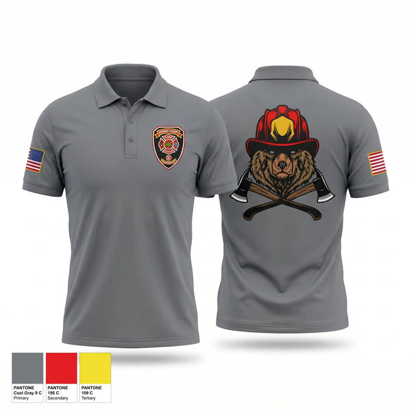 Short Sleeve Performance Polo, Stewart County Fire Rescue, Fire Department, Teamtime, Team time, sublimation, custom sports apparel, team uniforms, spirit wear, spiritwear, sports uniforms, custom shirts, team store, custom team store, fundraiser sports, apparel fundraiser