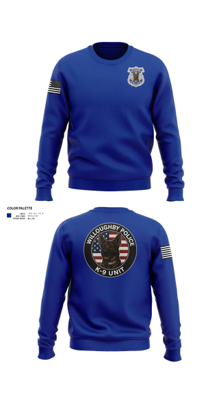 Crew Neck Sweatshirt, Willoughby Police K9 Unit, Police, Teamtime, Team time, sublimation, custom sports apparel, team uniforms, spirit wear, spiritwear, sports uniforms, custom shirts, team store, custom team store, fundraiser sports, apparel fundraiser