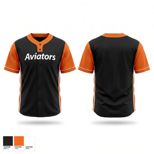 Full Button Baseball Jersey, Alliance Aviators, , Teamtime, Team time, sublimation, custom sports apparel, team uniforms, spirit wear, spiritwear, sports uniforms, custom shirts, team store, custom team store, fundraiser sports, apparel fundraiser