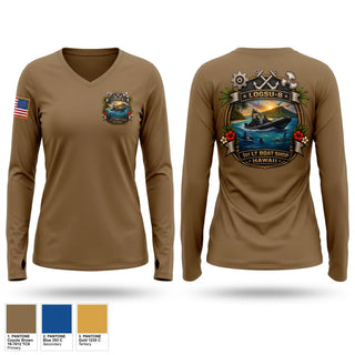 Womens Long Sleeve Vneck Shirt, LOGSU-8, Navy, Teamtime, Team time, sublimation, custom sports apparel, team uniforms, spirit wear, spiritwear, sports uniforms, custom shirts, team store, custom team store, fundraiser sports, apparel fundraiser