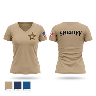 Womens Short Sleeve Vneck Shirt, Lincoln County Sheriffs office, Police, Teamtime, Team time, sublimation, custom sports apparel, team uniforms, spirit wear, spiritwear, sports uniforms, custom shirts, team store, custom team store, fundraiser sports, apparel fundraiser