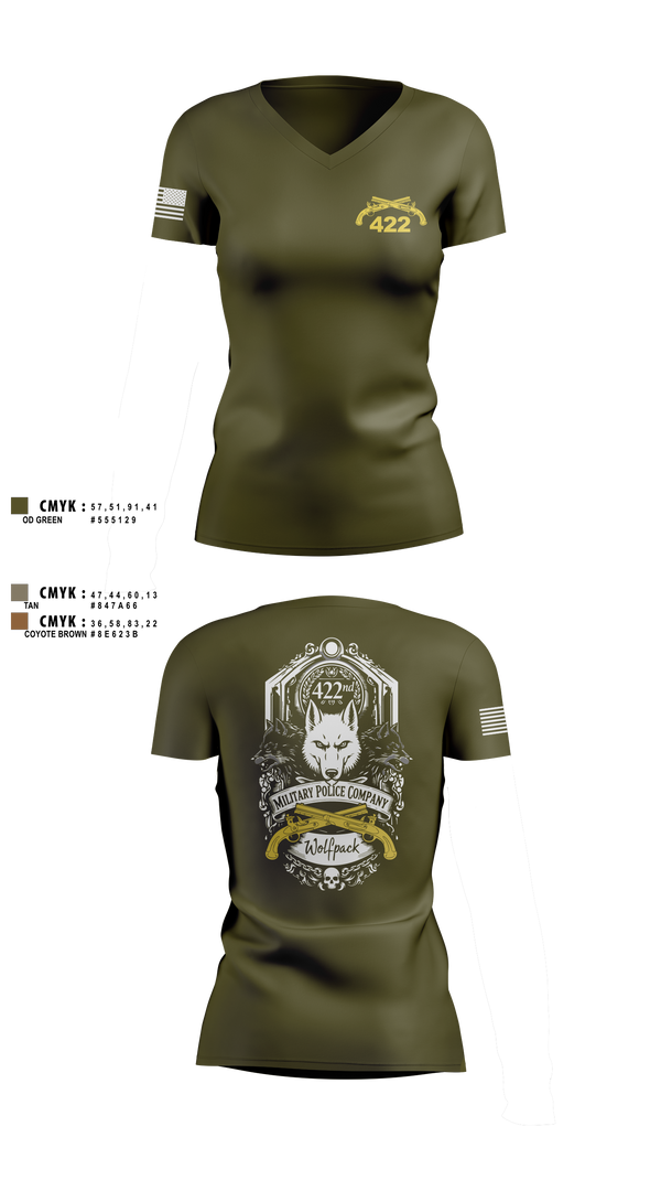 Womens Short Sleeve Vneck Shirt, 422nd Military Police Company, Army, Teamtime, Team time, sublimation, custom sports apparel, team uniforms, spirit wear, spiritwear, sports uniforms, custom shirts, team store, custom team store, fundraiser sports, apparel fundraiser