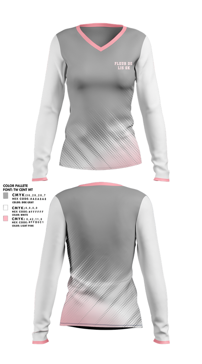 Fleur de Lis GK 35360512 Women's Long Sleeve V-neck Shirt - 1