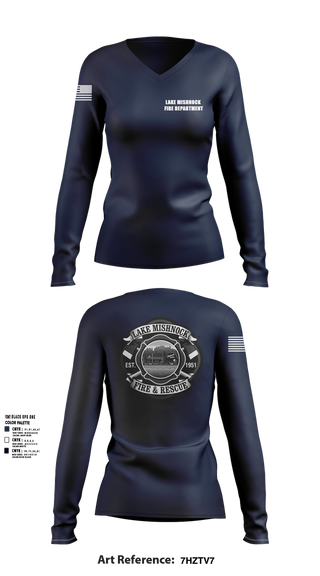 Womens Long Sleeve Vneck Shirt, Lake Mishnock Fire Department, , Teamtime, Team time, sublimation, custom sports apparel, team uniforms, spirit wear, spiritwear, sports uniforms, custom shirts, team store, custom team store, fundraiser sports, apparel fundraiser
