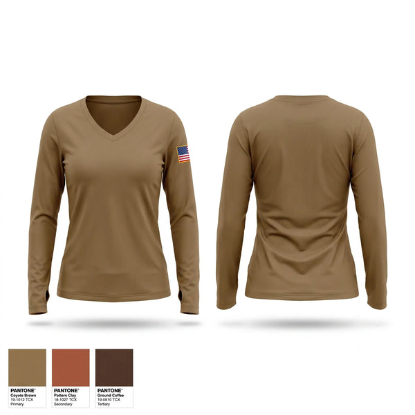 Womens Long Sleeve Vneck Shirt, 26ERQS, Air Force, Teamtime, Team time, sublimation, custom sports apparel, team uniforms, spirit wear, spiritwear, sports uniforms, custom shirts, team store, custom team store, fundraiser sports, apparel fundraiser