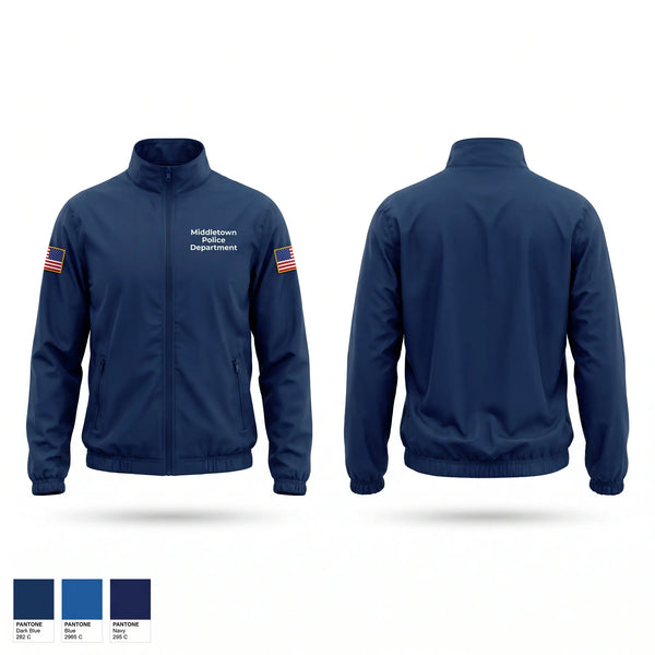 Windbreaker, Middletown Police Department, Police, Teamtime, Team time, sublimation, custom sports apparel, team uniforms, spirit wear, spiritwear, sports uniforms, custom shirts, team store, custom team store, fundraiser sports, apparel fundraiser