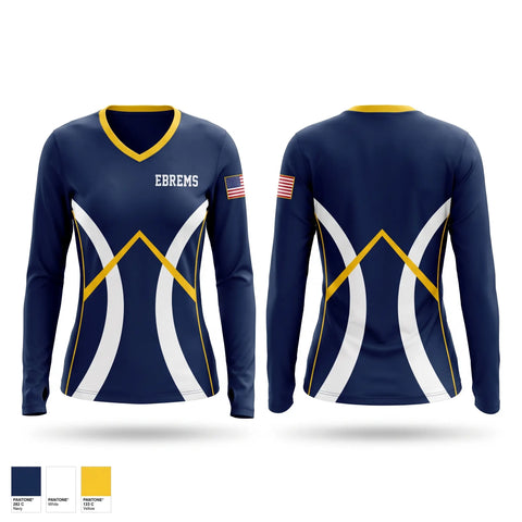 Womens Long Sleeve Vneck Shirt, EBREMS, EMS/EMT, Teamtime, Team time, sublimation, custom sports apparel, team uniforms, spirit wear, spiritwear, sports uniforms, custom shirts, team store, custom team store, fundraiser sports, apparel fundraiser