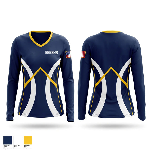 Womens Long Sleeve Vneck Shirt, EBREMS, EMS/EMT, Teamtime, Team time, sublimation, custom sports apparel, team uniforms, spirit wear, spiritwear, sports uniforms, custom shirts, team store, custom team store, fundraiser sports, apparel fundraiser