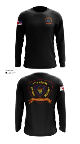 Long Sleeve Performance Shirt, 12th MLR Headquarters Element, Marines, Teamtime, Team time, sublimation, custom sports apparel, team uniforms, spirit wear, spiritwear, sports uniforms, custom shirts, team store, custom team store, fundraiser sports, apparel fundraiser