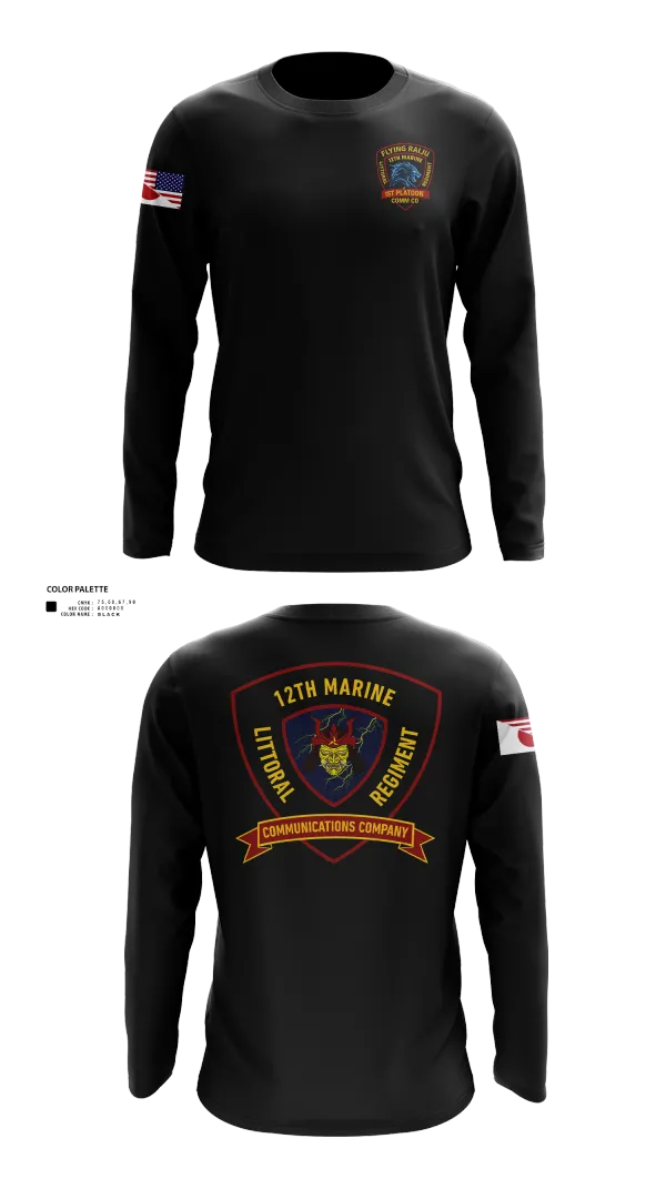 Long Sleeve Performance Shirt, 12th MLR Headquarters Element, Marines, Teamtime, Team time, sublimation, custom sports apparel, team uniforms, spirit wear, spiritwear, sports uniforms, custom shirts, team store, custom team store, fundraiser sports, apparel fundraiser