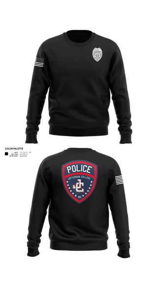 Crew Neck Sweatshirt, Jefferson College Police Department, Police, Teamtime, Team time, sublimation, custom sports apparel, team uniforms, spirit wear, spiritwear, sports uniforms, custom shirts, team store, custom team store, fundraiser sports, apparel fundraiser