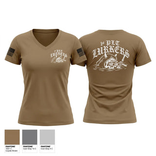 Womens Short Sleeve Vneck Shirt, 1st Lurkers, Army, Teamtime, Team time, sublimation, custom sports apparel, team uniforms, spirit wear, spiritwear, sports uniforms, custom shirts, team store, custom team store, fundraiser sports, apparel fundraiser