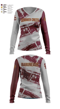 Summer Creek High School Bowling 37718060 Women's Long Sleeve V-neck Shirt - 5